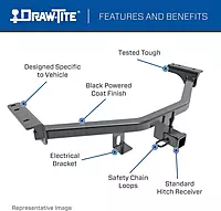 Draw-Tite 76603 Class 3 Trailer Hitch, 2 Inch Square Receiver, Compatible with 2020-2026 Mazda CX-30.