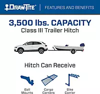 Draw-Tite Hidden Hitch 76904, Completely Hidden Trailer Hitch, 2 in. Removable Receiver, Black, Compatible with 2013 – 2020 Nissan Pathfinder, 2014-2021 Infiniti QX60