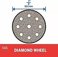 Dremel 545 Diamond Cut-Off Wheel with Mandrel, 7/8” (22.2mm) Diameter, Cutting Rotary Tool Accessory (1 Piece)