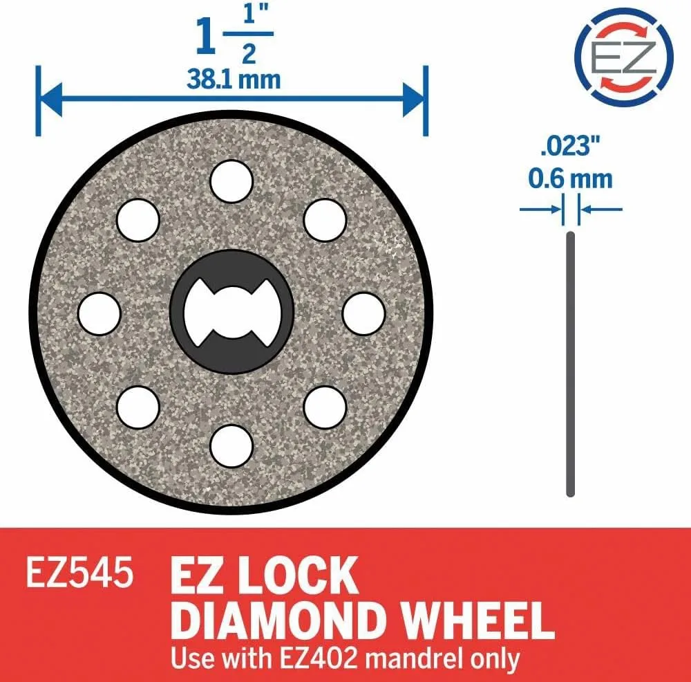 Dremel EZ545 1-1/2 in. (38.1 mm) EZ Lock Diamond Wheel