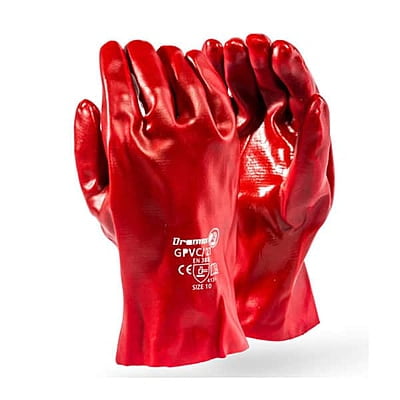 DROMEX STANDARD WEIGHT RED PVC COATED GLOVE