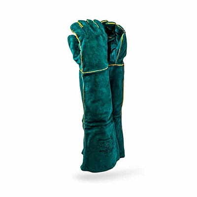 DROMEX SUPERIOR GREEN LINED LEATHER WELDING GLOVES