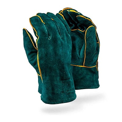 DROMEX SUPERIOR GREEN LINED LEATHER WELDING GLOVES
