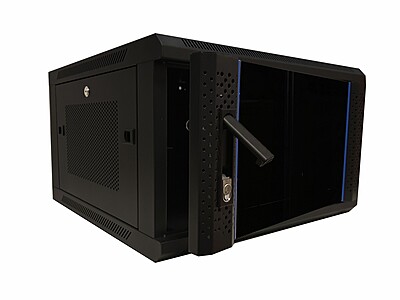 6U wall mount server rack with glass door and perforated side panels 600x450x368mm (WxDxH) 6U wall mount server rack with glass door and perforated side panels 600x450x368mm (WxDxH)
