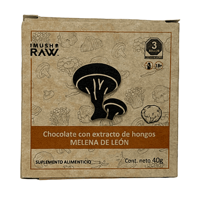 Mush Raw Chocolate con extracto de hongos Melena de León