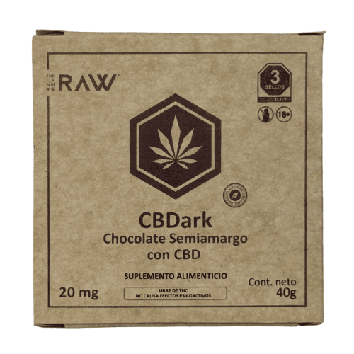 RAW CBDark Chocolate Semiamargo con CBD