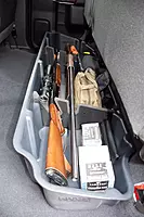 DU-HA 10421 Under Seat Storage fits 2019-2026 Chevy Silverado/GMC Sierra LD & 2020-2026 HD Double Cab | Brown Heavy-Duty Back Seat Organizer | Includes 2-Piece Dividers