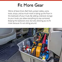 DUHA 20111 Under Seat Storage fits 2015-2026 F150 SuperCrew & 2017-2026 Super Duty Crew Cab - Light Gray