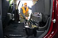 DuHa 30120 Under Seat Storage fits 2019-2026 Ram 1500 Crew Cab New Body Style | Black Heavy Duty Back Seat Organizer | Easy Installation | Seamless Integration