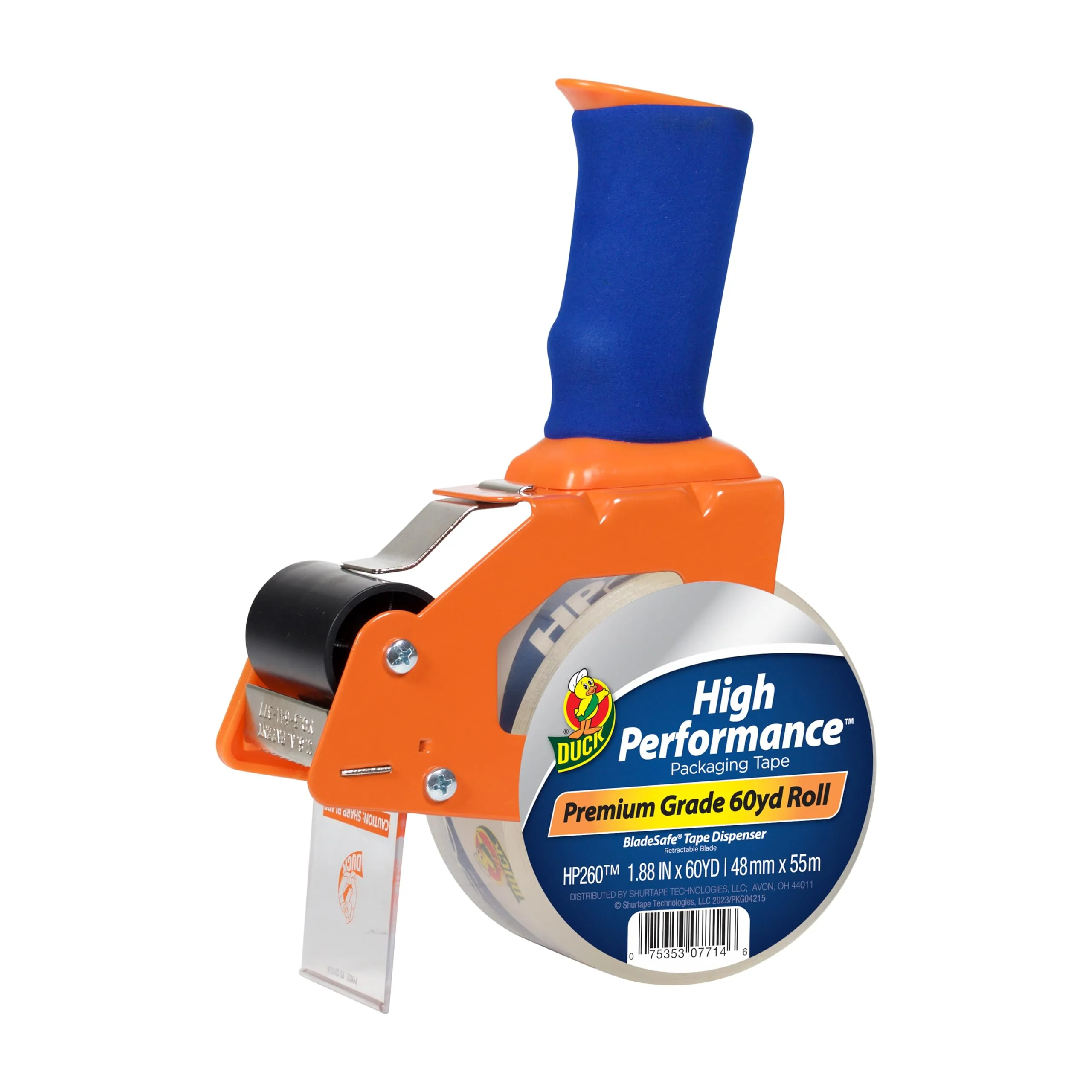 Duck BladeSafe Tape Gun with HP260 Packing Tape, 3" Core, 1.88" x 60yd