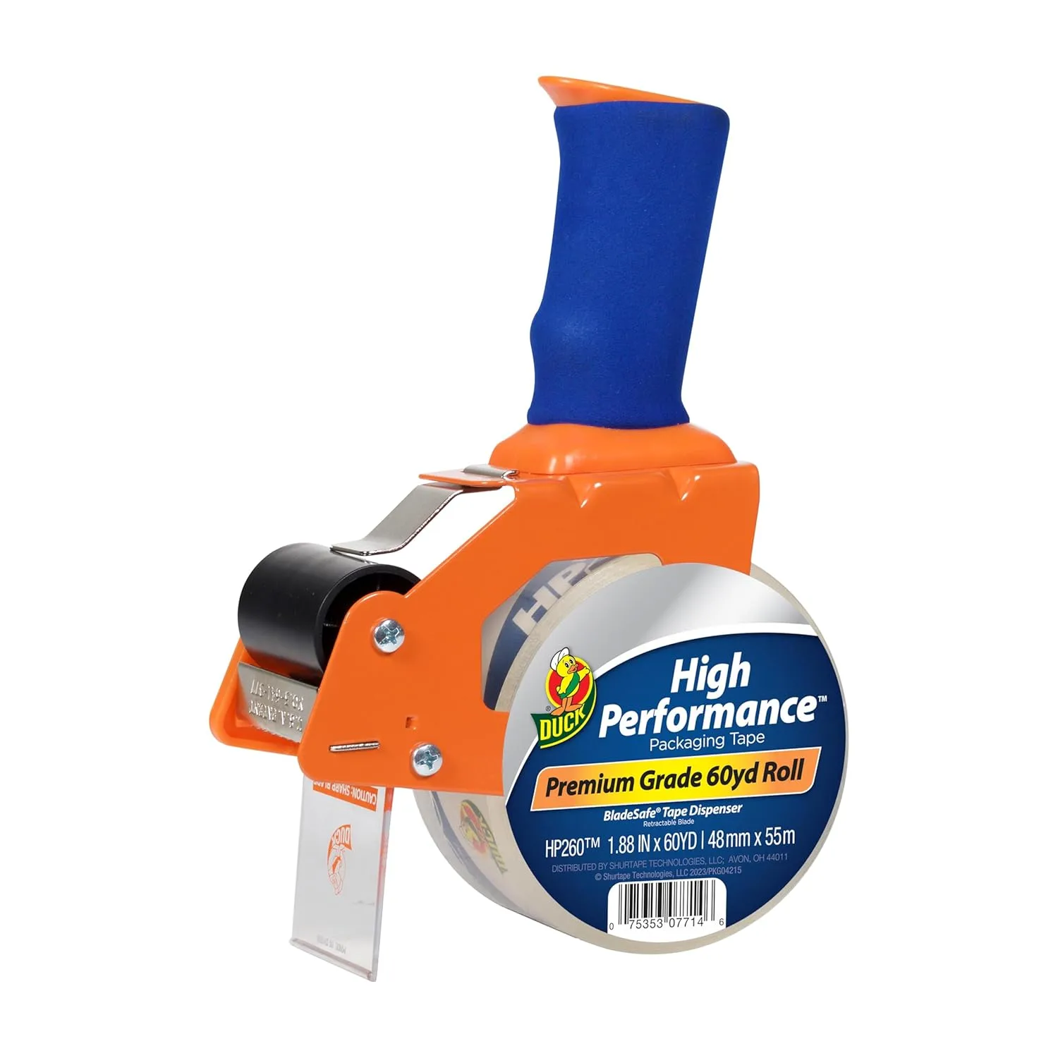 Duck BladeSafe Tape Gun with HP260 Packing Tape, 3" Core, 1.88" x 60yd