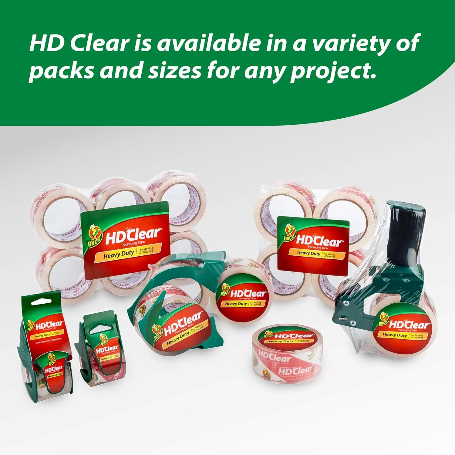 DUCK HD Clear Packing Tape Refills, 1.88 in x 54.6 yd