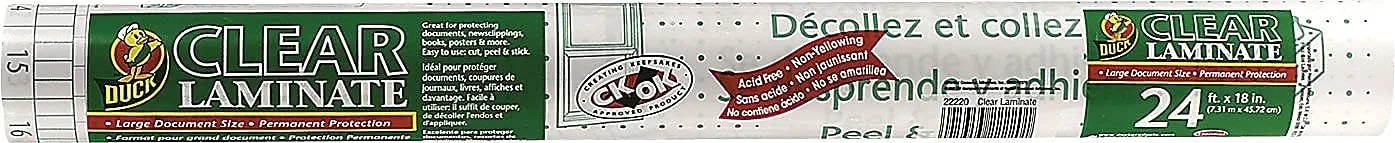 Duck Brand EasyLiner Adhesive Surfaces, 18 in x 24 ft, Clear