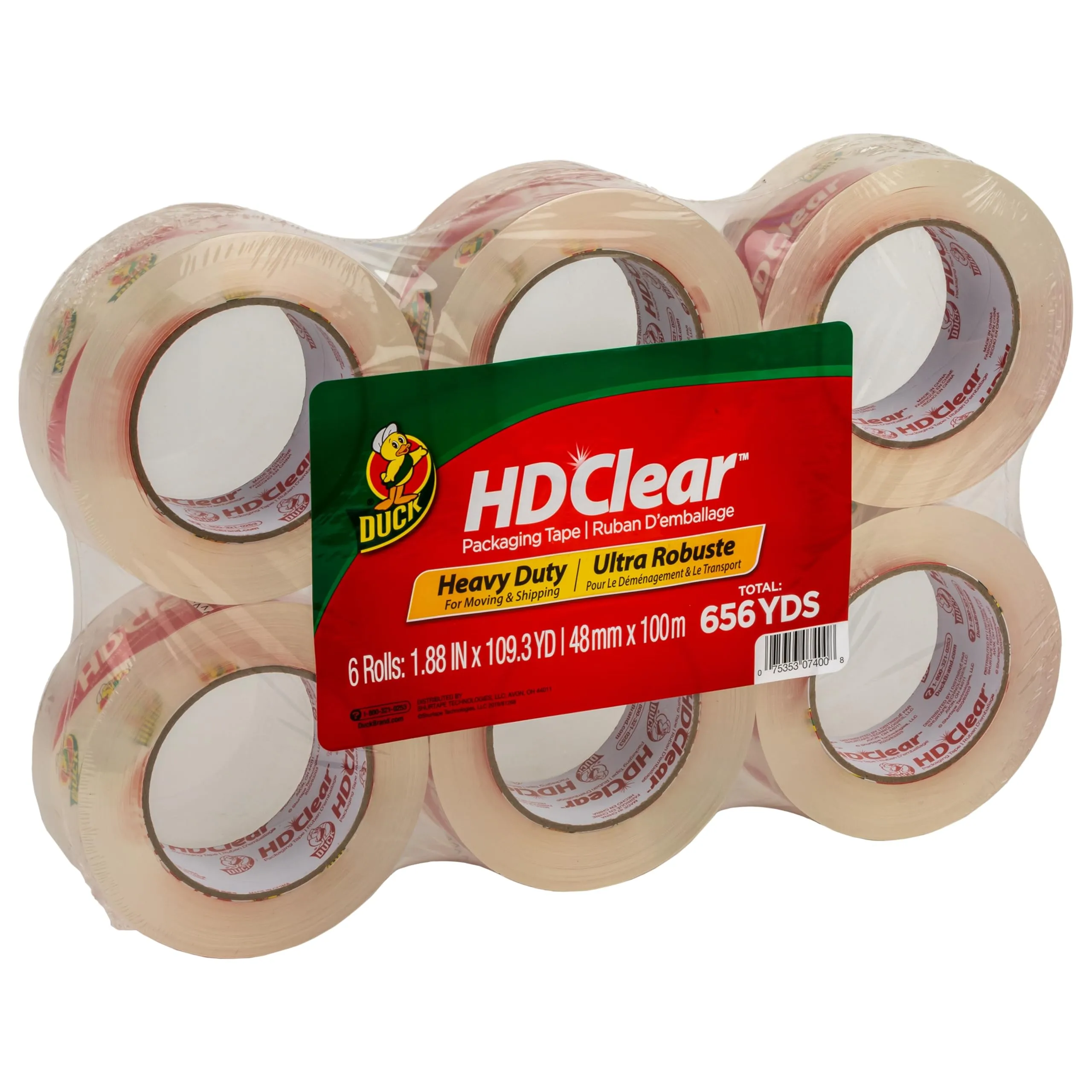 Duck HD Clear Packing Tape, 6 per Pack (DUC299016) Pack of 1