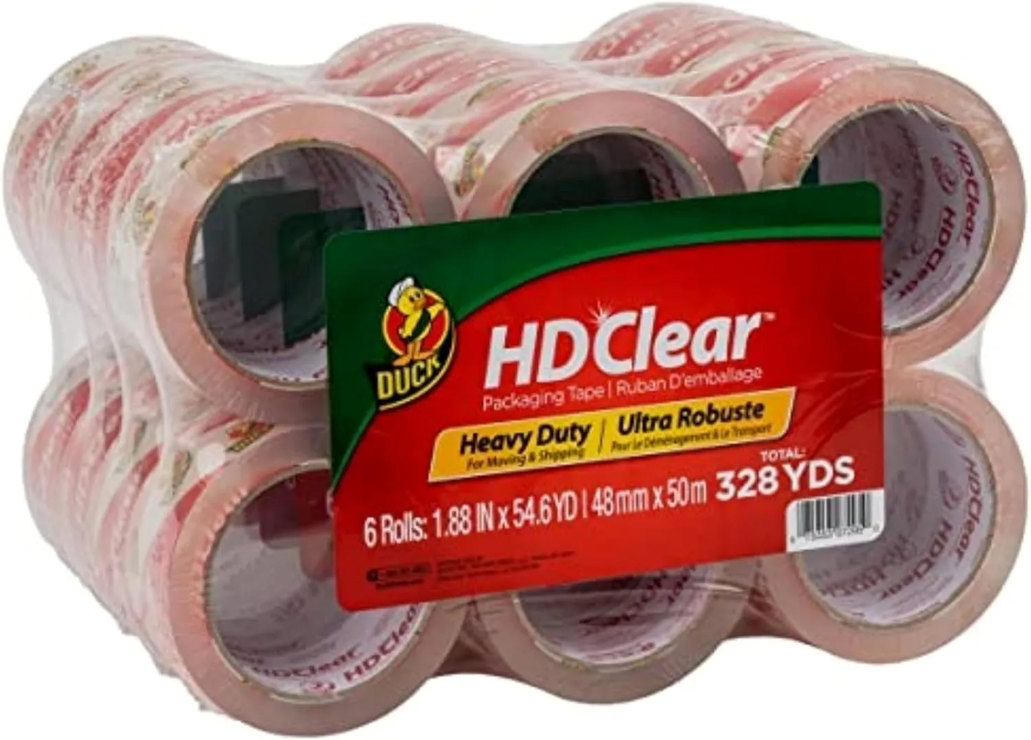 DUCK HD Clear Packing Tape Refills, 1.88 in x 54.6 yd