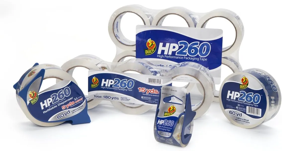 Duck HP260 Packing Tape With Dispenser, 1.88 in x 60 yd, Clear