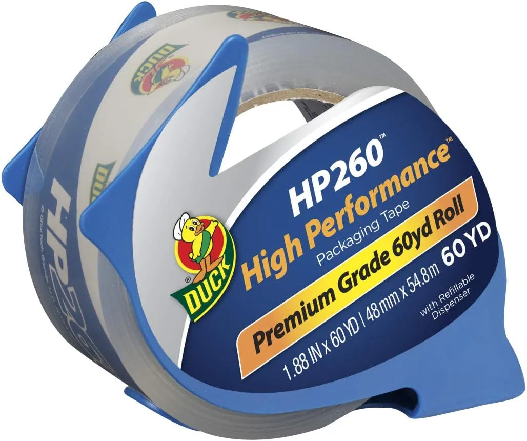 Duck HP260 Packing Tape With Dispenser, 1.88 in x 60 yd, Clear