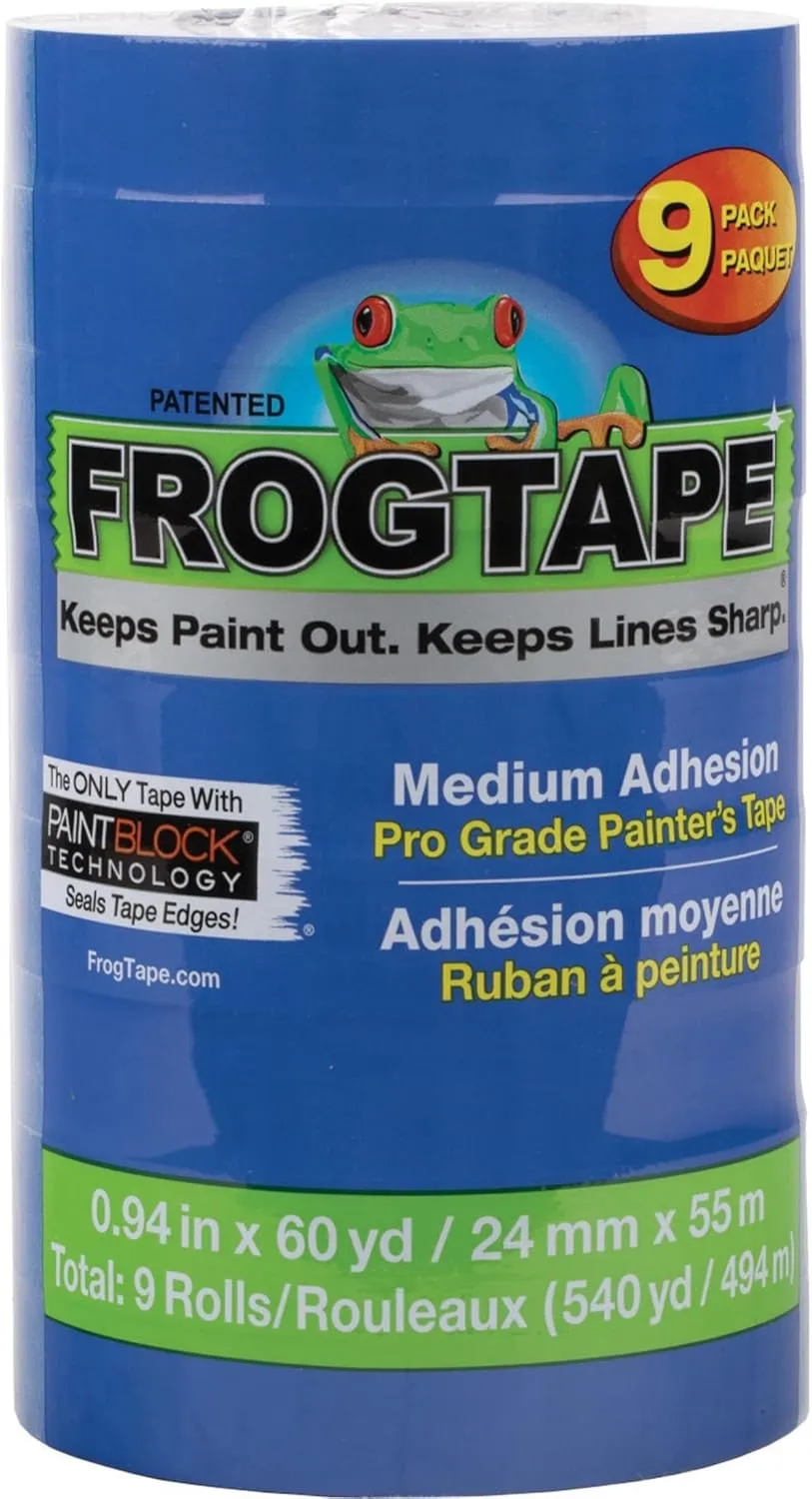 Duck Painter's Tape, 9-Pack, Blue, 0.94 in x 20 yd