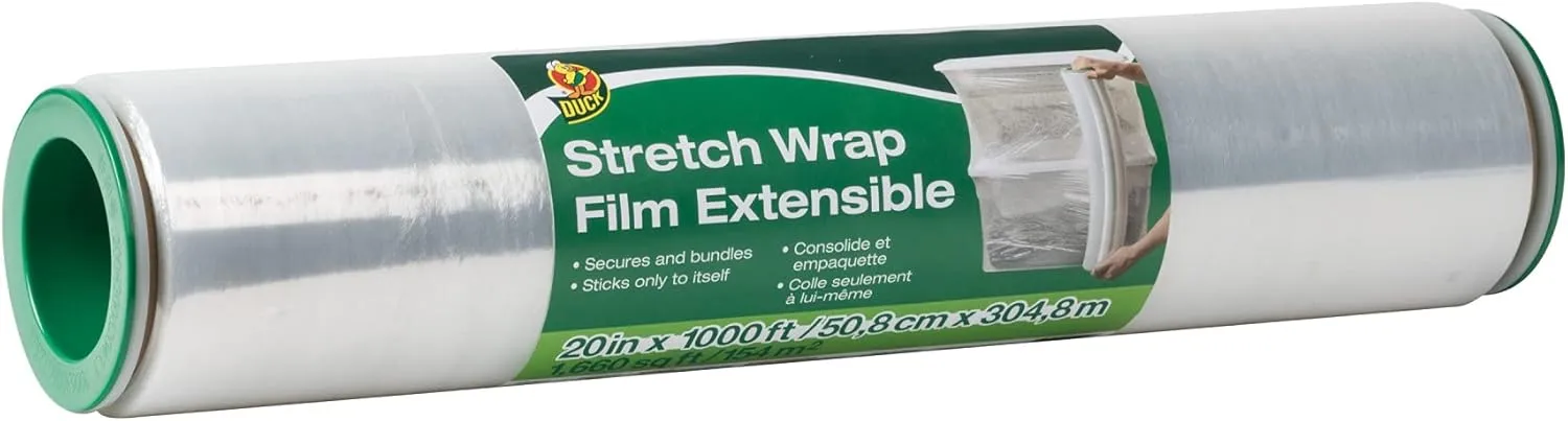 Duck Brand Stretch Wrap Roll, Clear, 20 inches by 1000 feet, 1 pack, 285850
