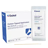 Dukal 9006 Cotton Tipped Applicator, Non-Sterile, 6" (10 Bags of 100) (Pack of 1000)