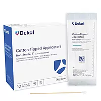 Dukal 9006 Cotton Tipped Applicator, Non-Sterile, 6" (10 Bags of 100) (Pack of 1000)