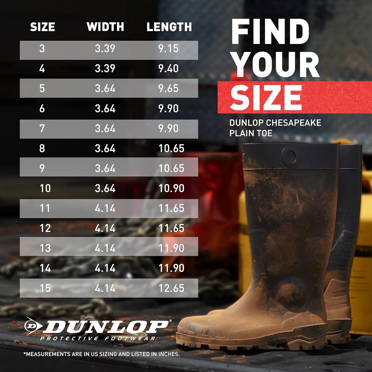 DUNLOP 8677508 Chesapeake Boots, 100% Waterproof PVC, Lightweight And Durable Protective Footwear, Size 8