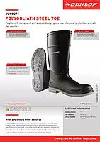 Dunlop Protective Footwear, Goliath Steel Toe, 100% Waterproof Polyblend PVC Material - Size 10 US