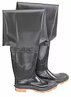 ONGUARD 86056 PVC/Polyester Men's Plain Toe Hip Wader with Cleated Outsole, 32" Height, Black, Size 13
