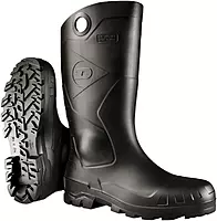 DUNLOP Rubber Boot,Unisex,10,Knee,Black,PR 8677533-1 Each
