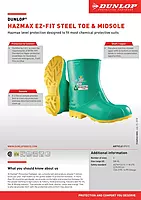 Dunlop Protective Footwear, PolySteel Steel Toe & Midsole, 100% Waterproof Polyblend PVC Material, Slip-Resistant