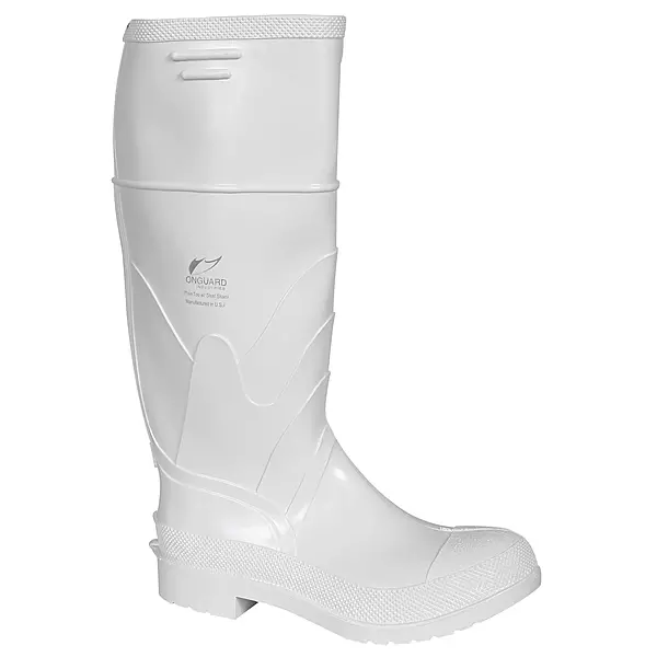 Dunlop Protective Footwear,Plain Toe White Safety Lock, 100% Waterproof PVC, Lightweight and Durable Protective Footwear