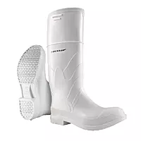 DUNLOP Protective Footwear, Steel Toe White Safety Lock, 100% Waterproof PVC, Lightweight and Durable Protective Footwear