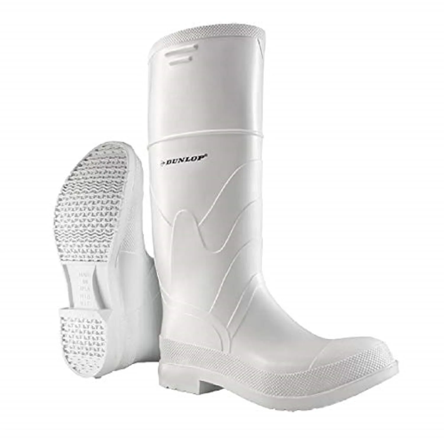 DUNLOP White PVC Plain Toe Rubber Boots