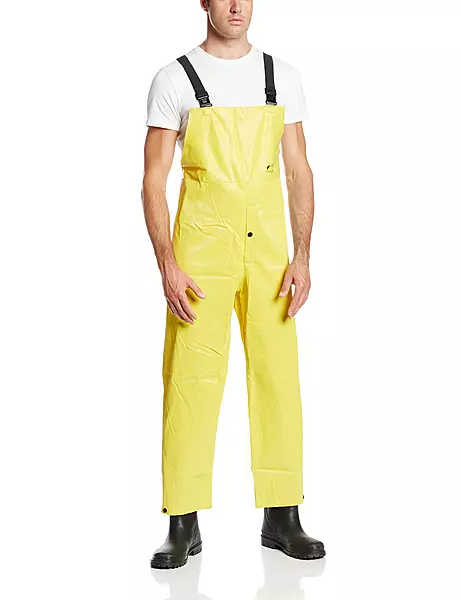 DUNLOP ONGUARD WEBTEX Bib Overall w/ Snap Fly Front - Large Yellow