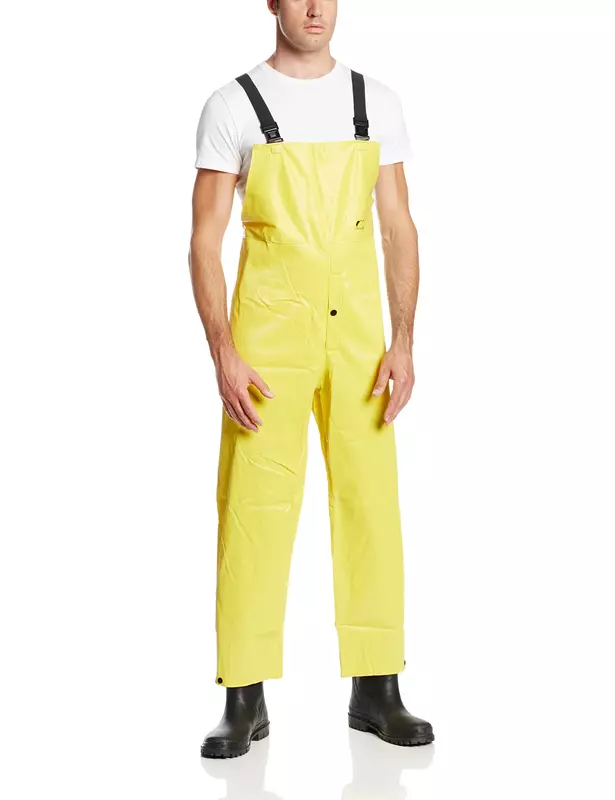 DUNLOP ONGUARD WEBTEX Bib Overall w/ Snap Fly Front - Large Yellow