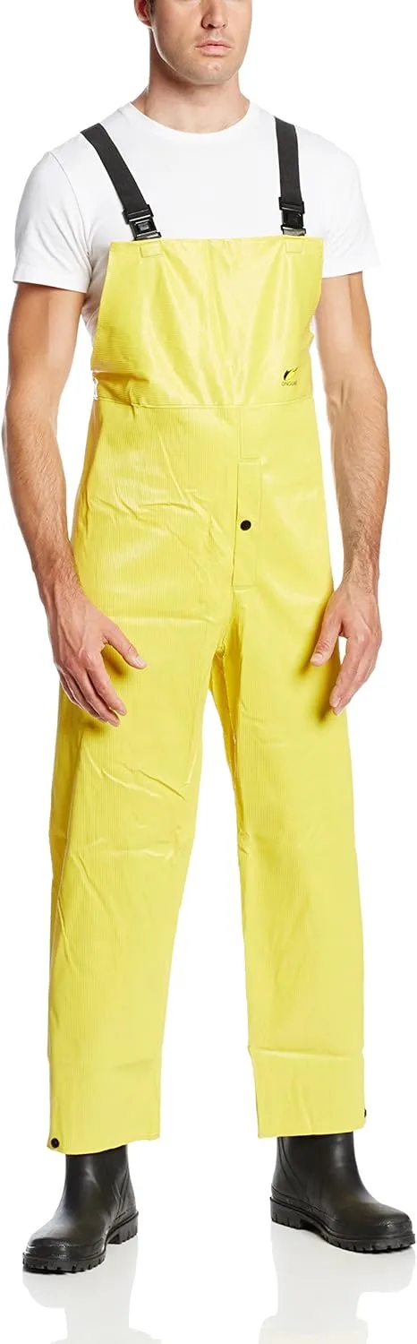 DUNLOP ONGUARD WEBTEX Bib Overall w/ Snap Fly Front - Large Yellow