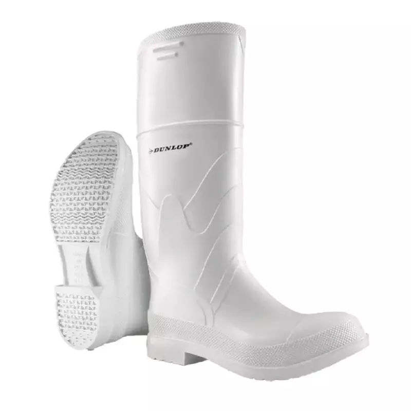 Dunlop White PVC Steel Toe - Rubber Boots for Men & Women - PVC - Work & Concrete Boots - Steel Toe