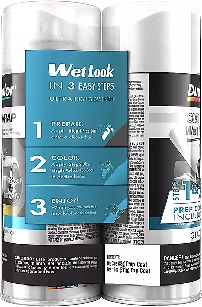 Dupli-Color ECWRC8810 Custom Wrap Wet Look Removable Automotive Paint - Glacier White - 11 oz Aerosol Can