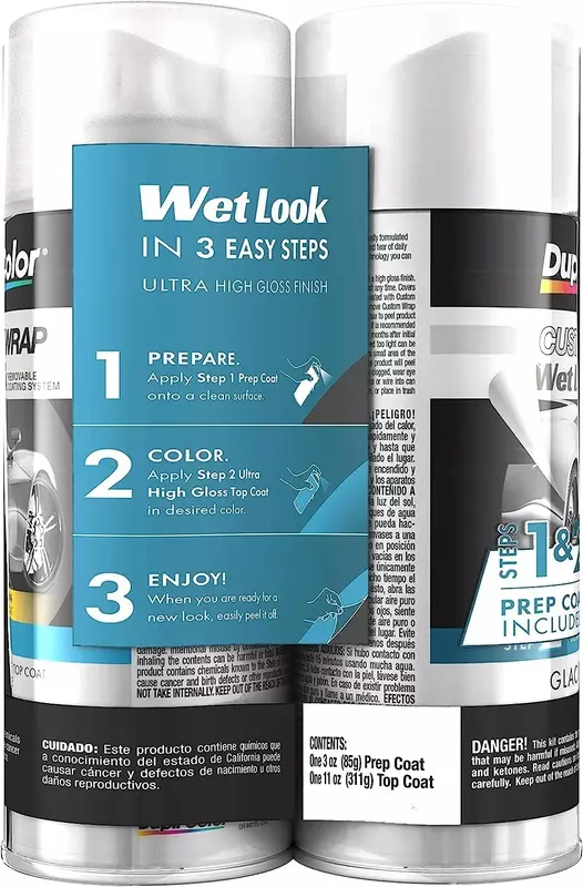 Dupli-Color ECWRC8810 Custom Wrap Wet Look Removable Automotive Paint - Glacier White - 11 oz Aerosol Can