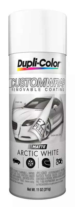 Dupli-Color ECWRC7987 Custom Wrap Matte Removable Automotive Paint – Arctic White - 11 oz Aerosol Can