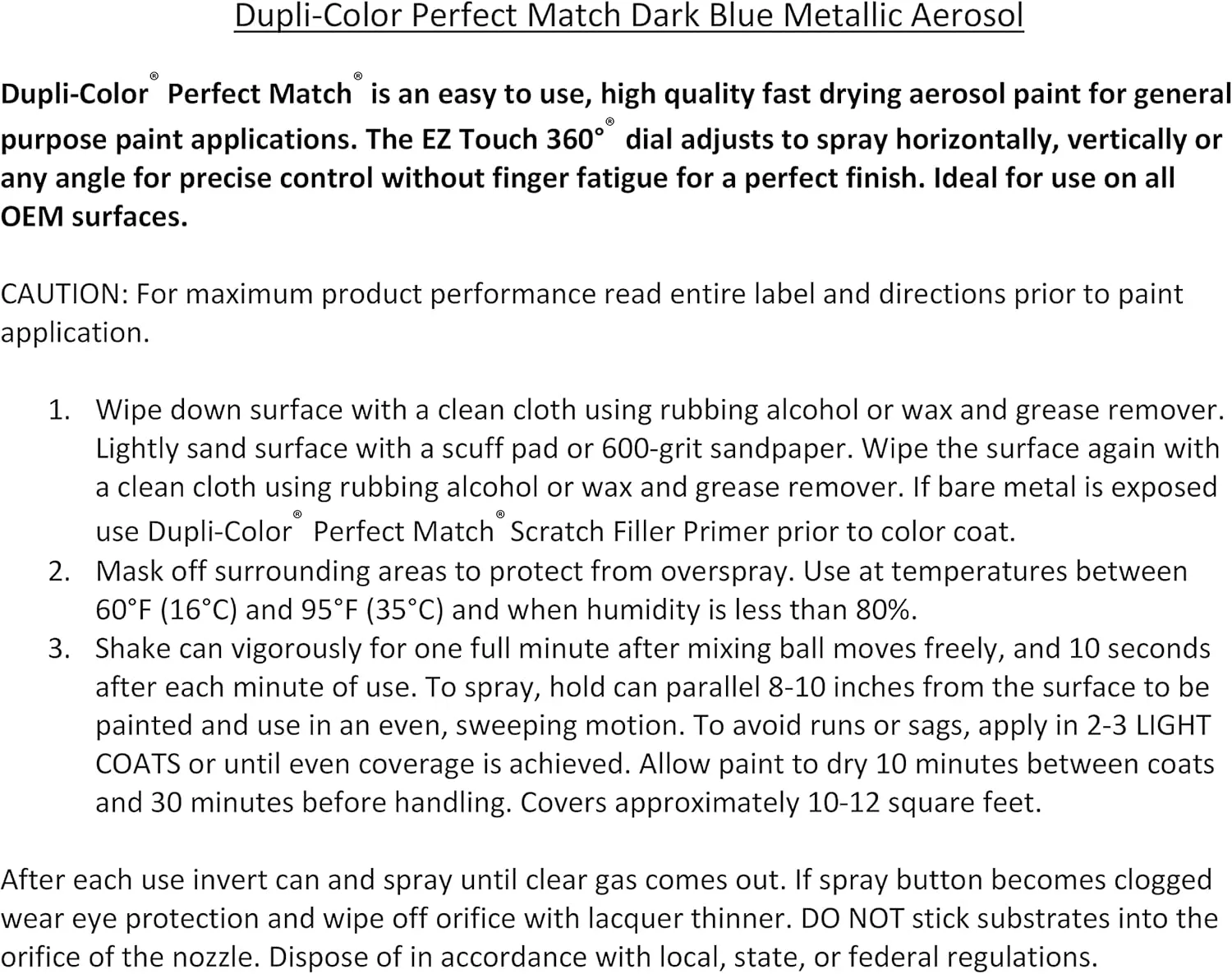 Dupli-Color Perfect Match Automotive Spray Paint