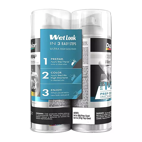 Dupli-Color ECWRC8860 Custom Wrap Wet Look Removable Automotive Paint - Clear White Spray Paint - 11 oz. Aerosol Can