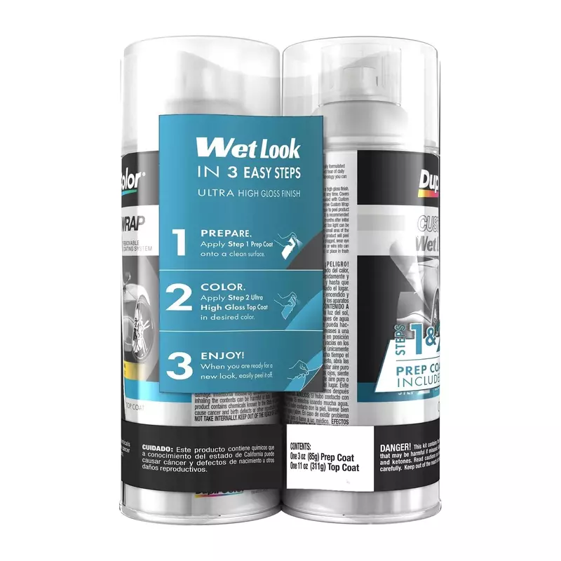 Dupli-Color ECWRC8860 Custom Wrap Wet Look Removable Automotive Paint - Clear White Spray Paint - 11 oz. Aerosol Can