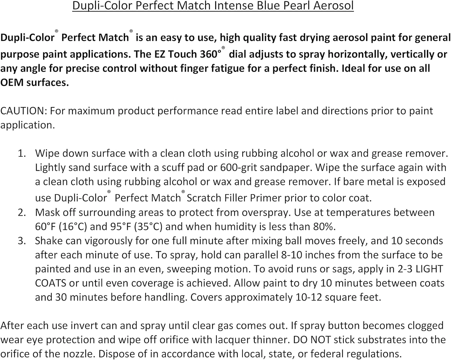 Dupli-Color Perfect Match Automotive Spray Paint