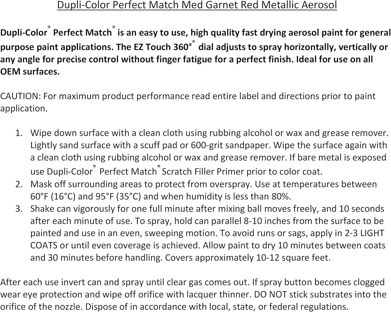 Dupli-Color Perfect Match Automotive Spray Paint