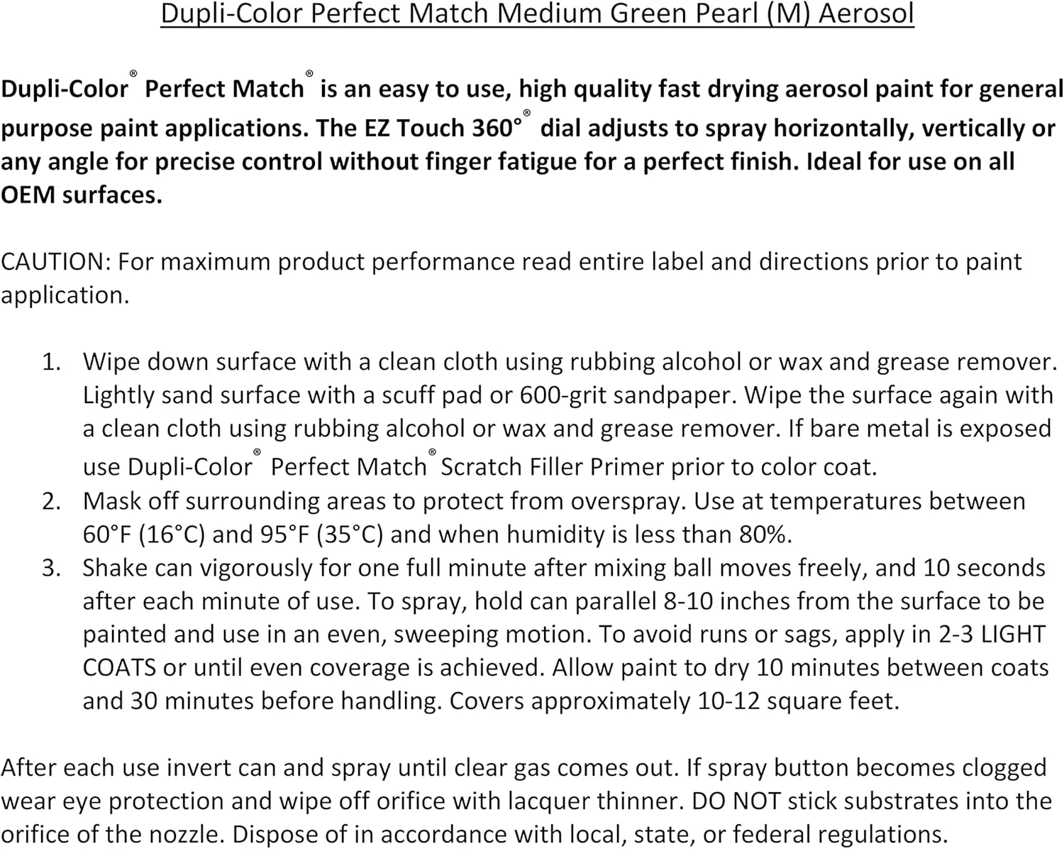Dupli-Color Perfect Match Automotive Spray Paint