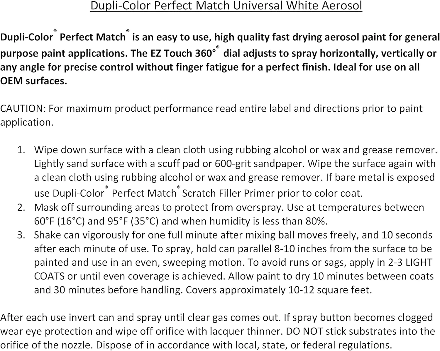 Dupli-Color Perfect Match Automotive Spray Paint
