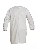 DuPont ProClean Microporous Film Frock with Zipper Closure, White, Medium, 30-Pack White Medium