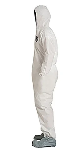 DuPont ProShield 10 Disposable Protective Coverall with Elastic Cuff, Standard Fit Hood and Attached Skid-Resistant Boots
