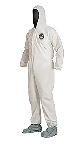 DuPont ProShield 10 Disposable Protective Coverall with Elastic Cuff, Standard Fit Hood and Attached Skid-Resistant Boots